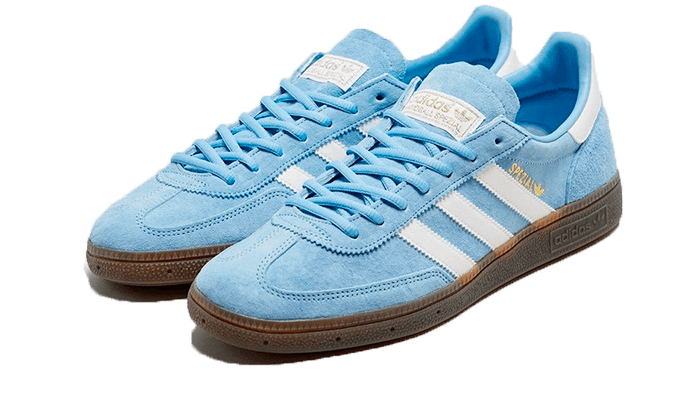 Paire d'adidas Handball Spezial bleu clair vue de trois quarts