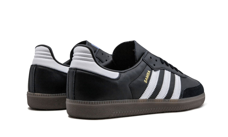adidas Samba OG noires vues de dos, renfort blanc au talon