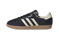 Sneakers adidas Samba OG Basketweave noires et crème, vue de profil