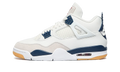 Jordan 4 Retro SB Navy vue de profil, blanche et bleu marine