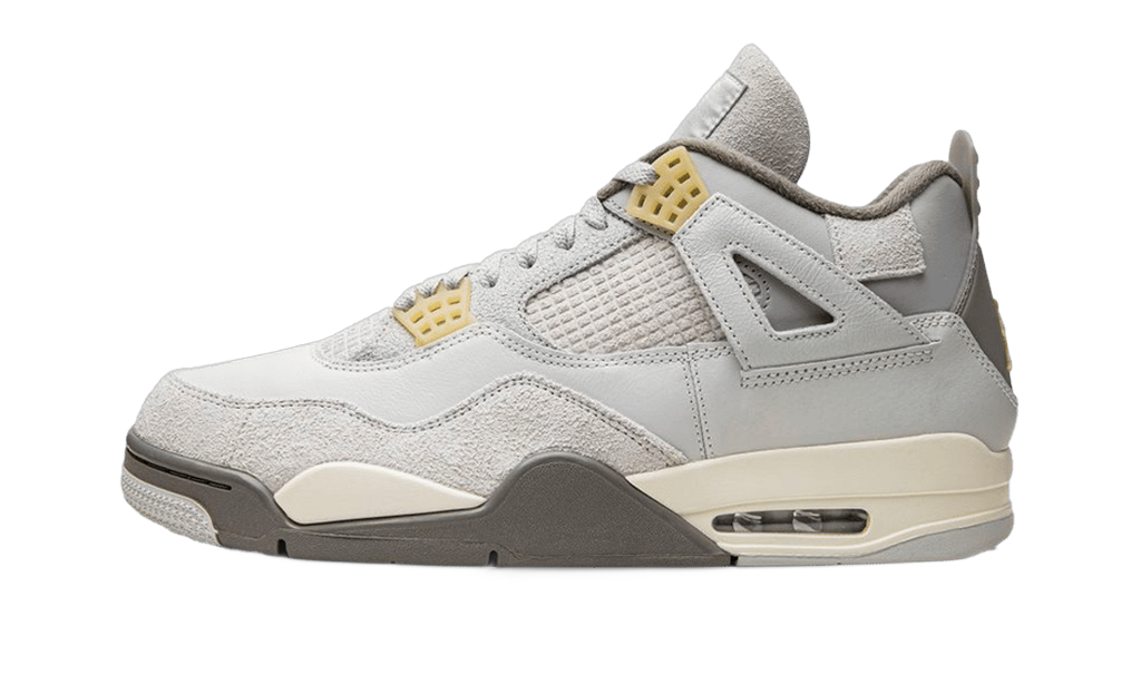 Jordan 4 Retro SE Craft Photon Dust grise, vue de profil