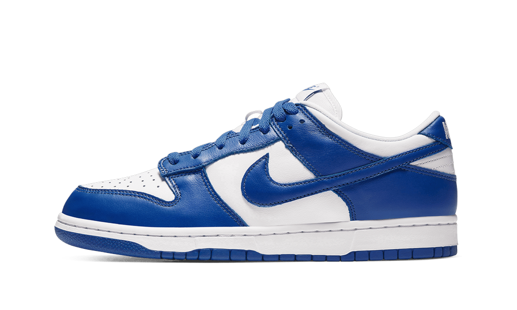 Nike Dunk Low Kentucky bleu royal et blanc, vue de profil