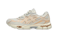 Asics Gel-NYC Oatmeal Bisque, sneakers crème et pêche, vue de profil
