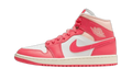 Jordan 1 Mid rose corail, blanche et crème, vue de profil