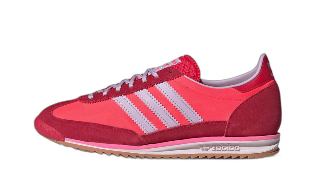 adidas SL72 rouge et lavande, vue de profil, semelle gomme