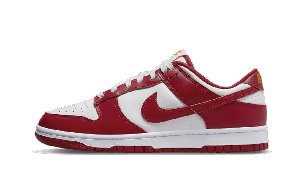 Nike Dunk Low USC rouge et blanche vue de profil