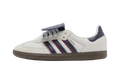 Sneakers adidas Samba LT blanc cassé vue de profil, bandes bleu marine