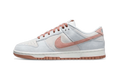 Nike Dunk Low Fossil Rose vue de profil, gris bleuté et rose