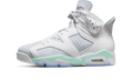 Jordan 6 Retro Mint Foam vue de profil, blanc, gris clair et vert menthe
