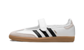 adidas Samba Jane blanche vue de profil, bandes noires et semelle gum
