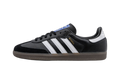 adidas Samba OG noire vue de profil, trois bandes blanches