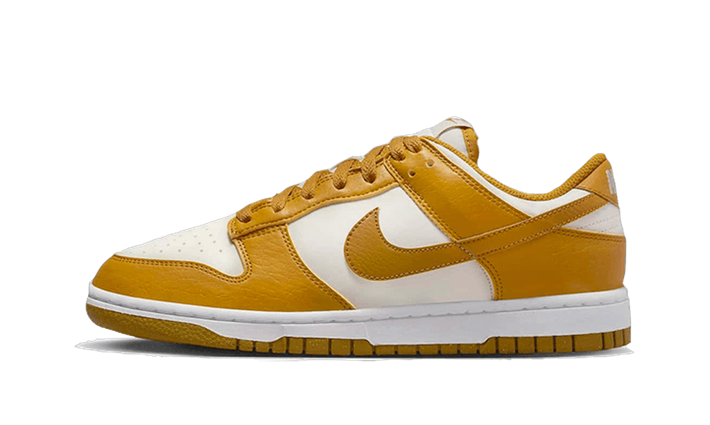 Nike Dunk Low crème et moutarde vue de profil