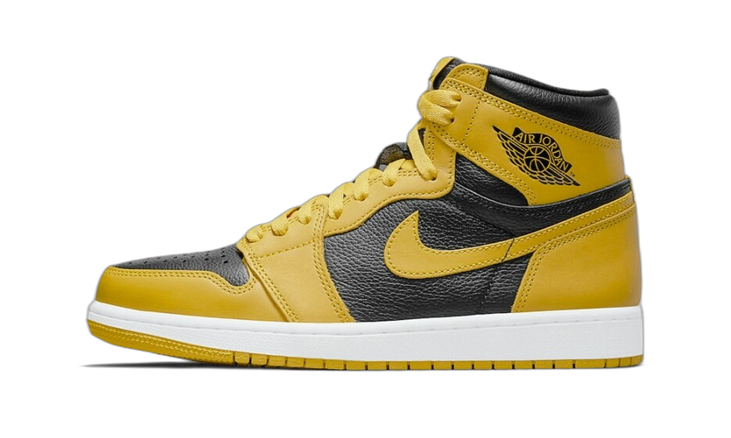 Jordan 1 Retro High Pollen jaune et noir, vue de profil