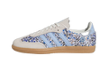 adidas Samba OG fleurie bleue, vue de profil, semelle gomme