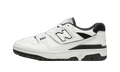 New Balance 550 blanche et noire vue de profil, côté extérieur
