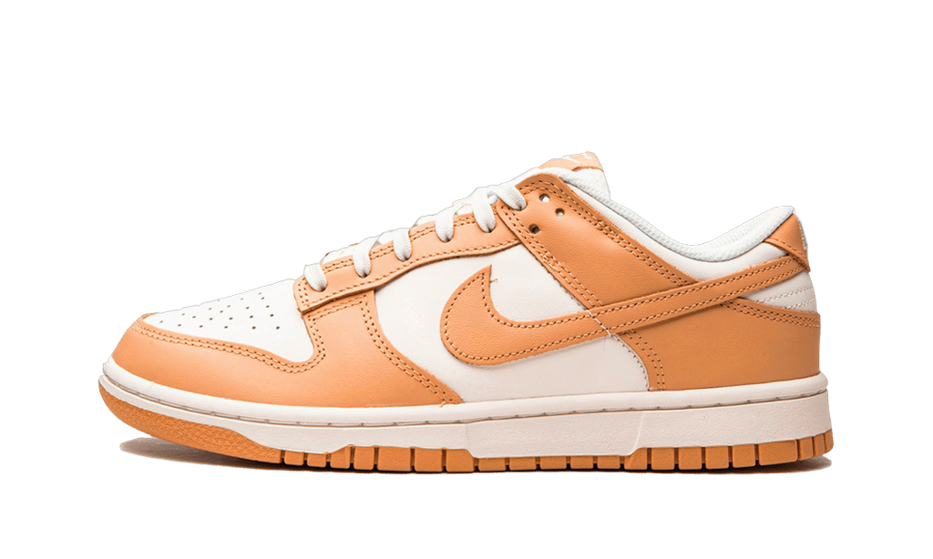 Nike Dunk Low Harvest Moon orange et crème, vue de profil